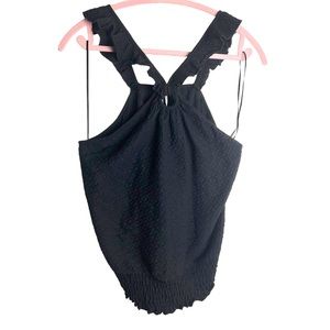 Anthropologie Black Textured Tank Top